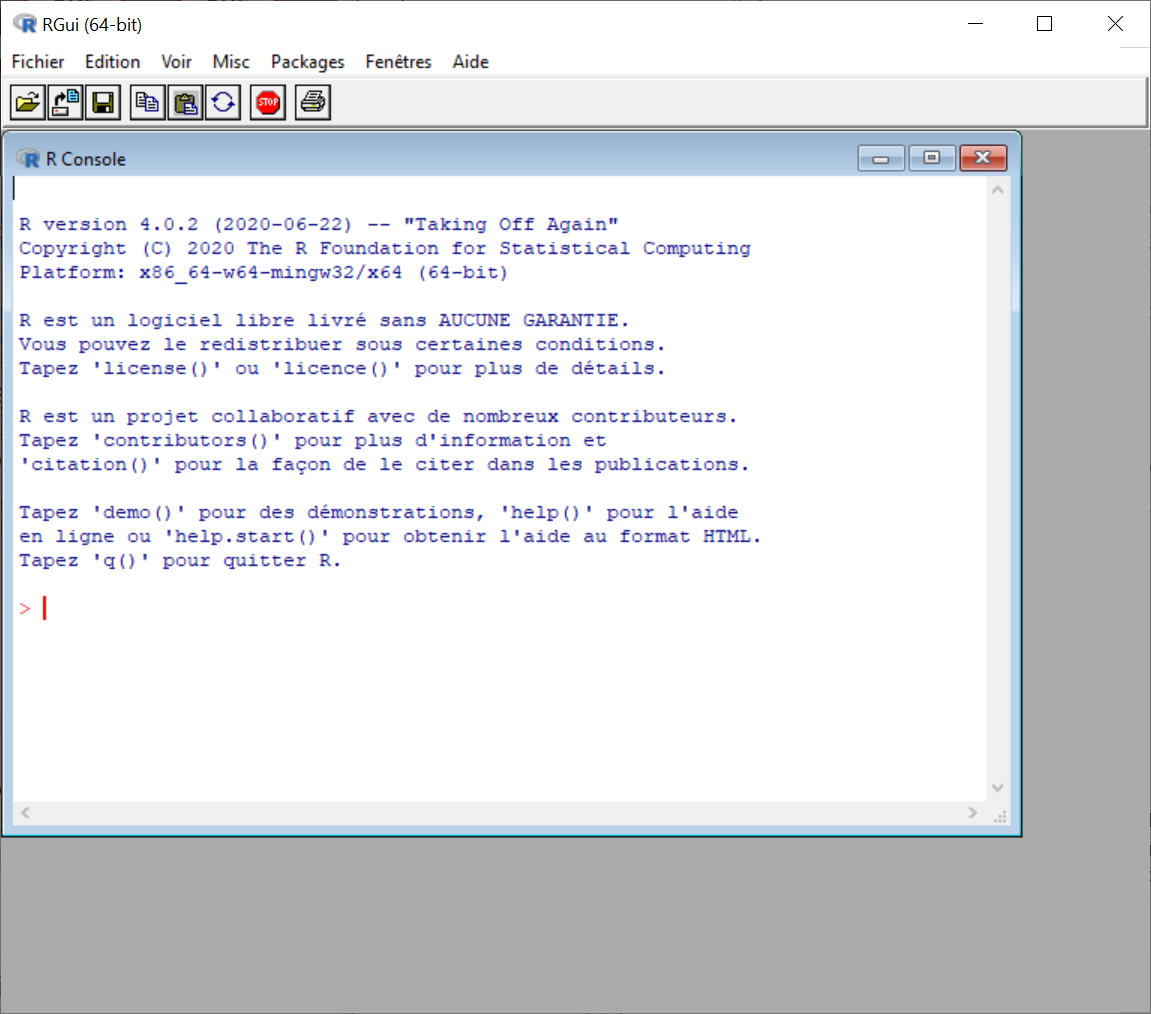 Ouverture (effrayante!) de la console R